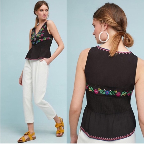 Maeve Carlotta Embroidered Sleeveless Blouse - Picture 1 of 12